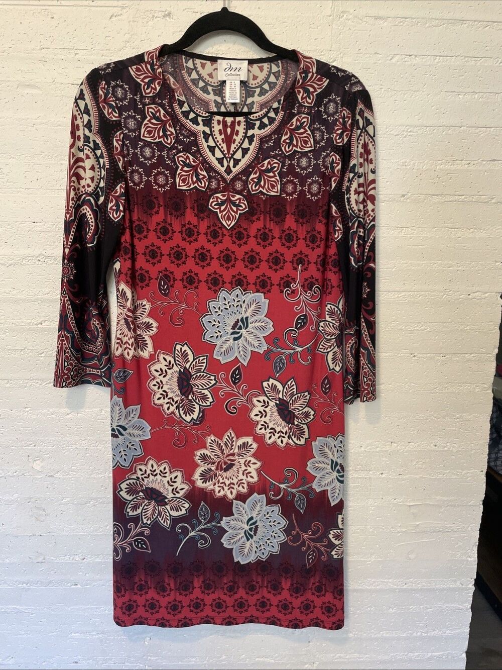 JM Collection Floral Paisley Sheath Dress 6 Boho Whimsigoth Artsy Poetcore Grad